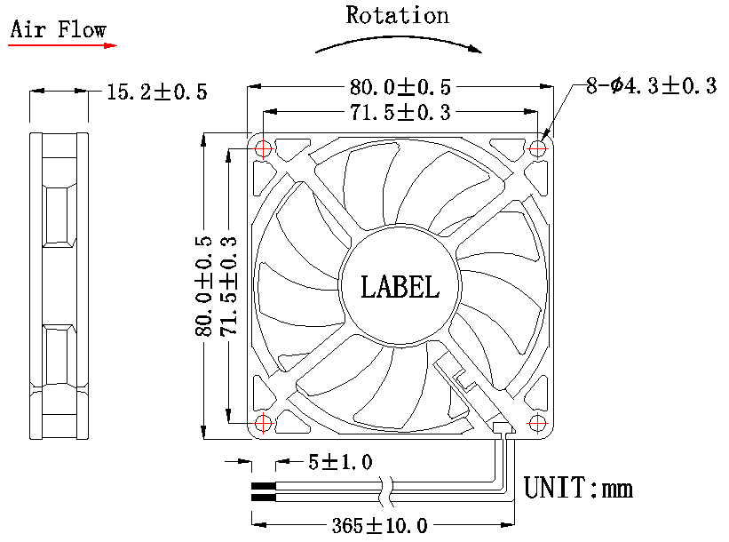 8cm散熱風扇